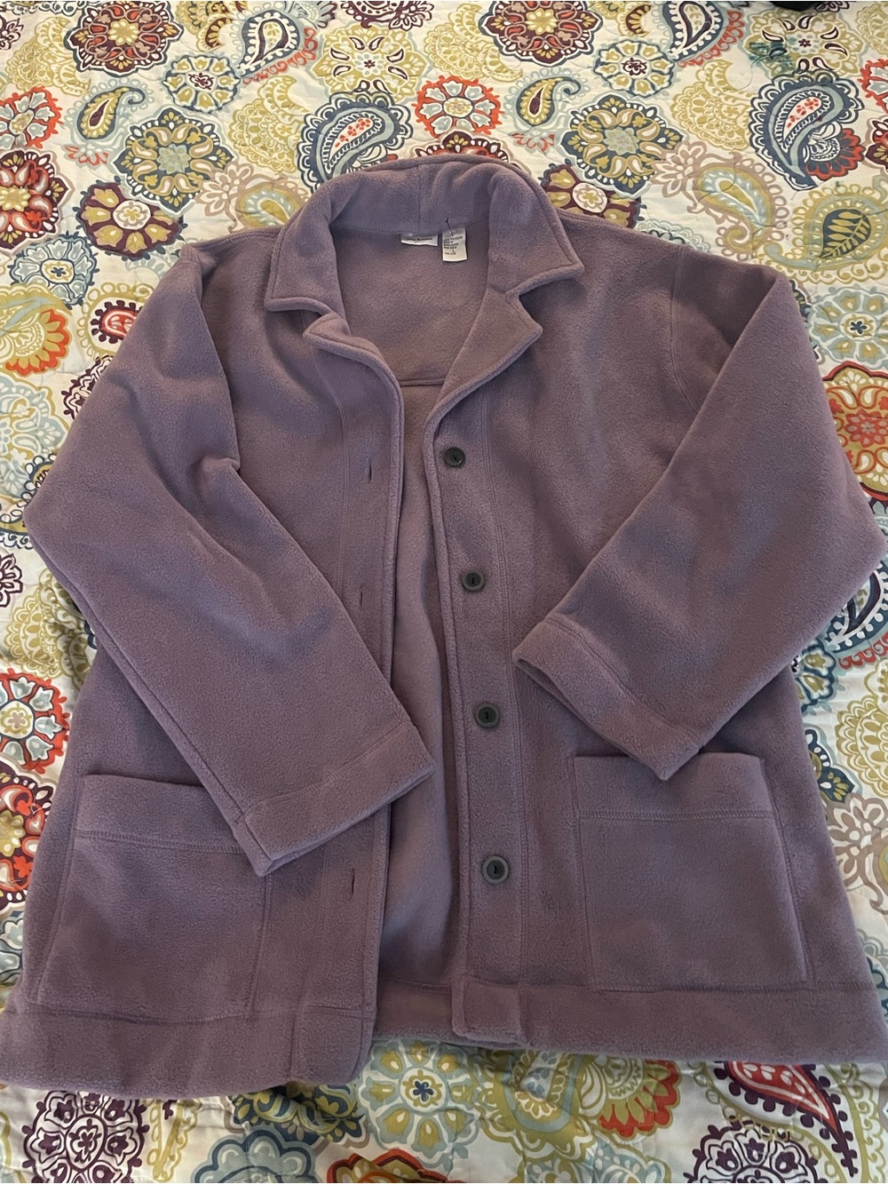 Cozy Lavender Teddy Jacket with Button Front